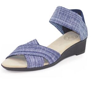 Charleston Shoe Co Lafayette Harrel Denim Navy Blue Wedge Sandal Women’s 5